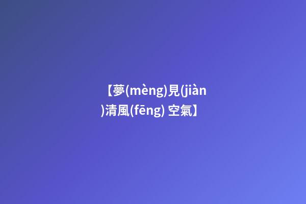 【夢(mèng)見(jiàn)清風(fēng) 空氣】